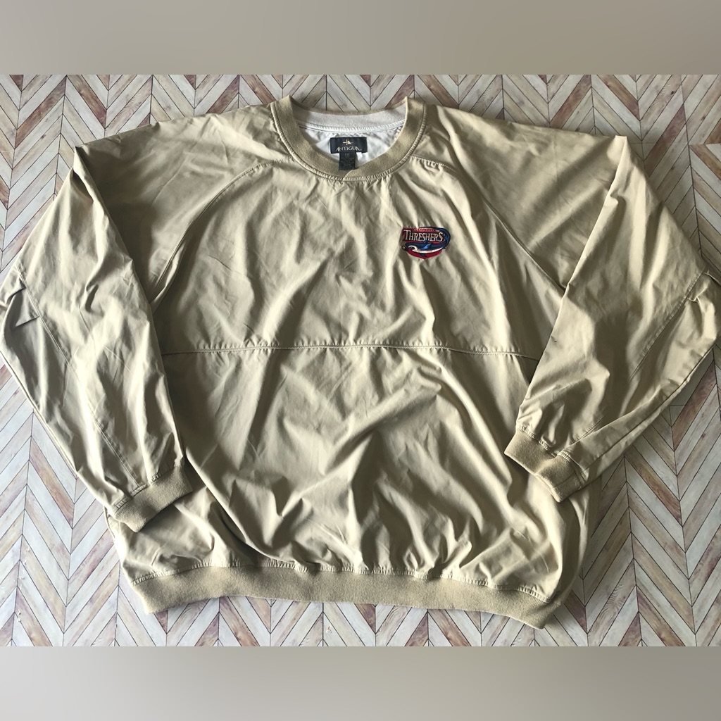 Clearwater Threshers Baseball Pull Over Performance Longsleeve Beige Top Xxl